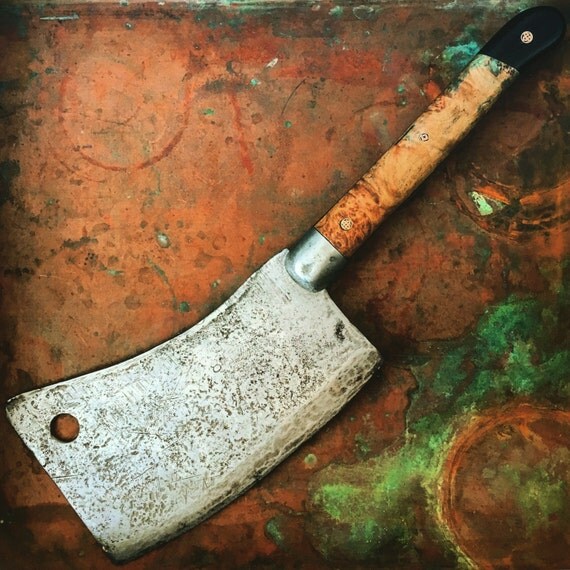 Fully Restored Antique Cleaver / Custom Handle / Dyed