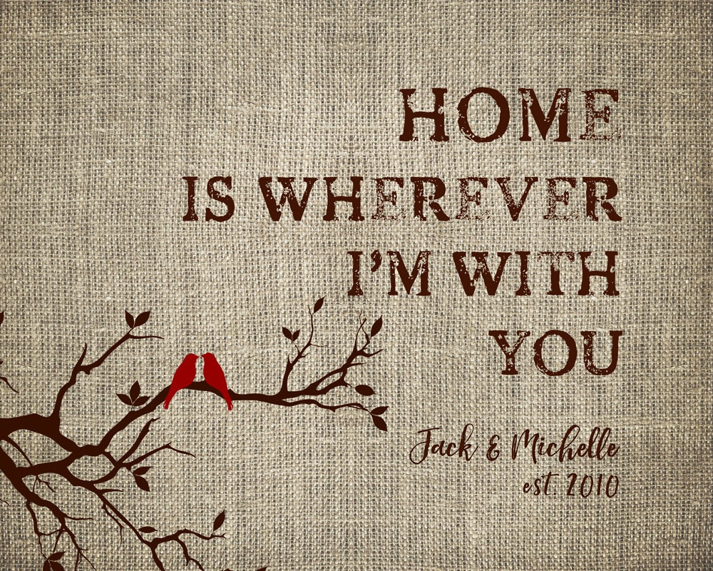 Home is wherever I'm with you FAMILY QUOTE personalized