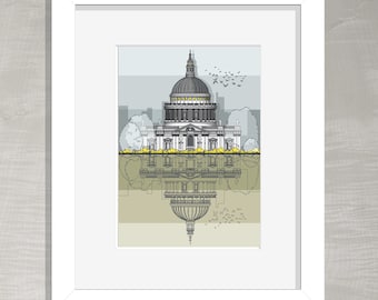 London Architectural Print - St Paul's Cathedral