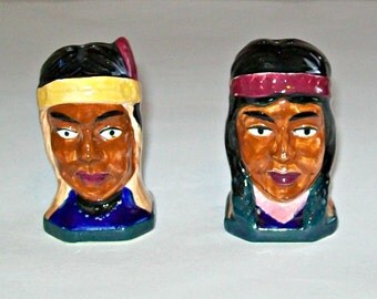 Vintage Native American Salt and Pepper Shaker Set