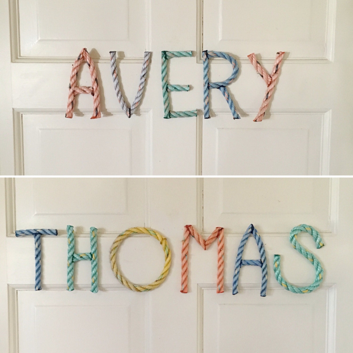 Rope Letters and Numbers recycled lobster rope more colors