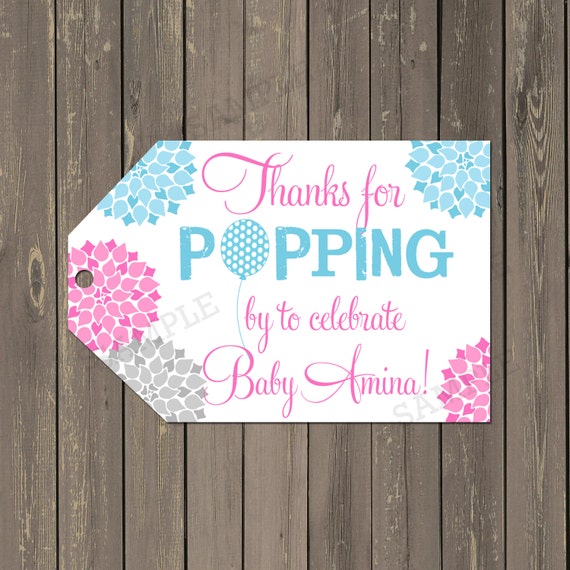 Ready to Pop Baby Shower Tags, Baby Shower Favor Tags ...