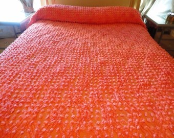 Vintage Bubble Gum Pink Chenille Bedspread