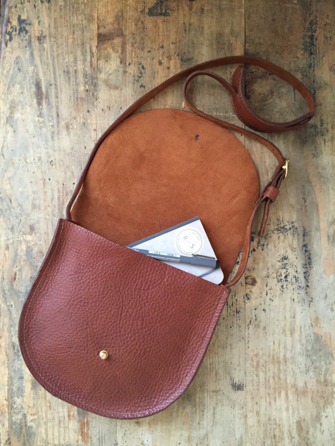 Small tan leather saddle bag tan leather women's handbag