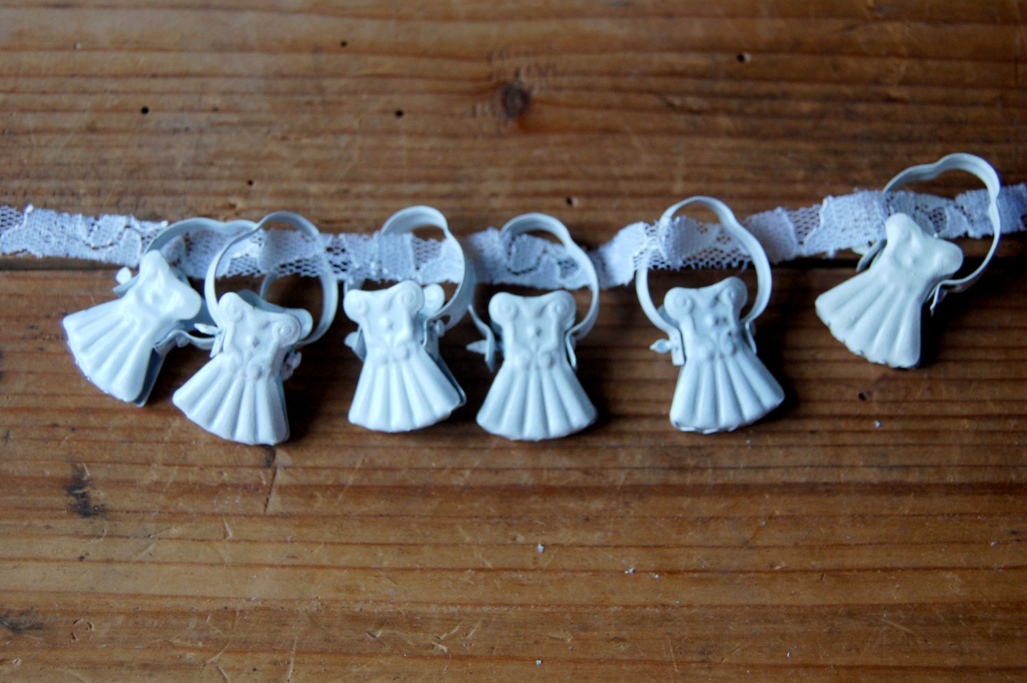 Vintage drapery clips rings set White curtain by TallinnVintage