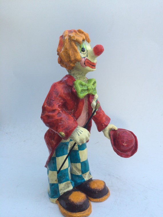 Vintage Mexican 1970's Paper Mache Clown for by WindingCreekHome