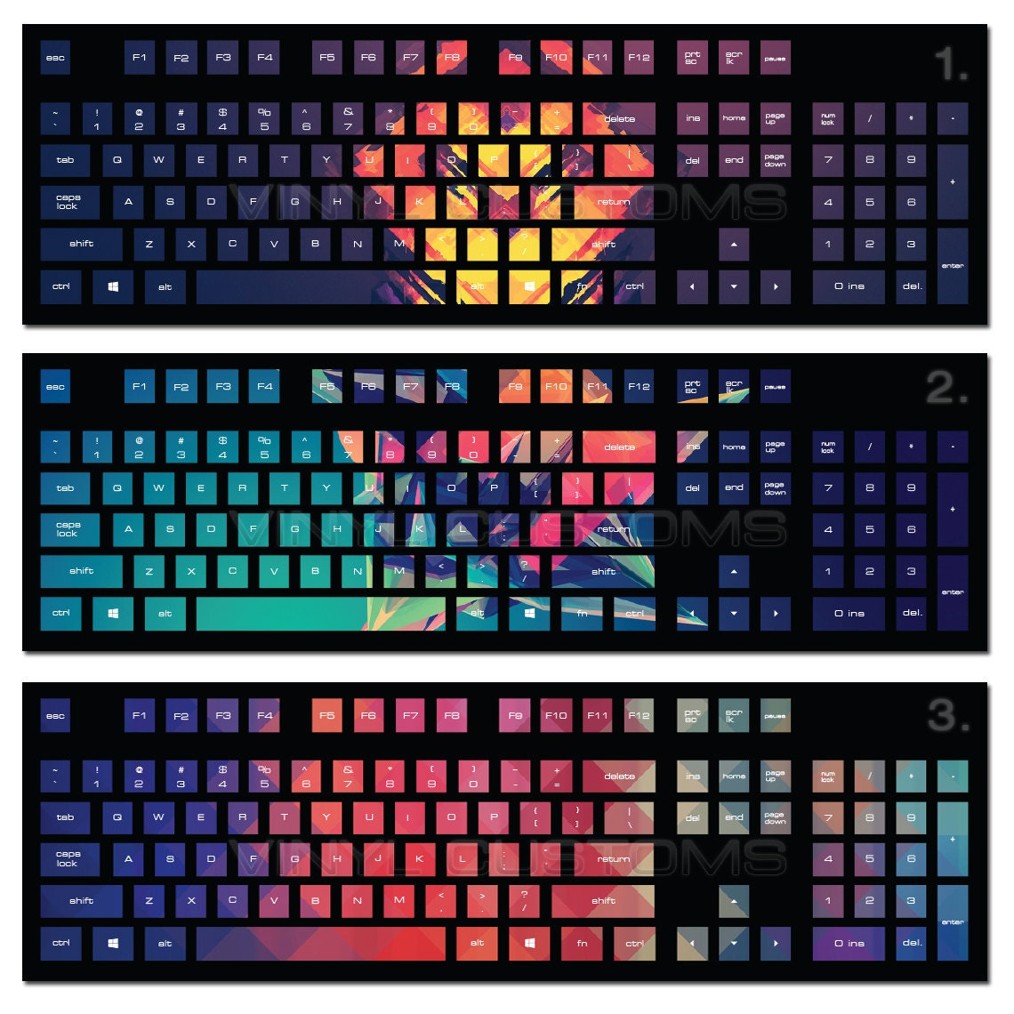 Mechanical Keyboard Vinyl Decal Kit Cherry MX Keycaps PC Vinyl