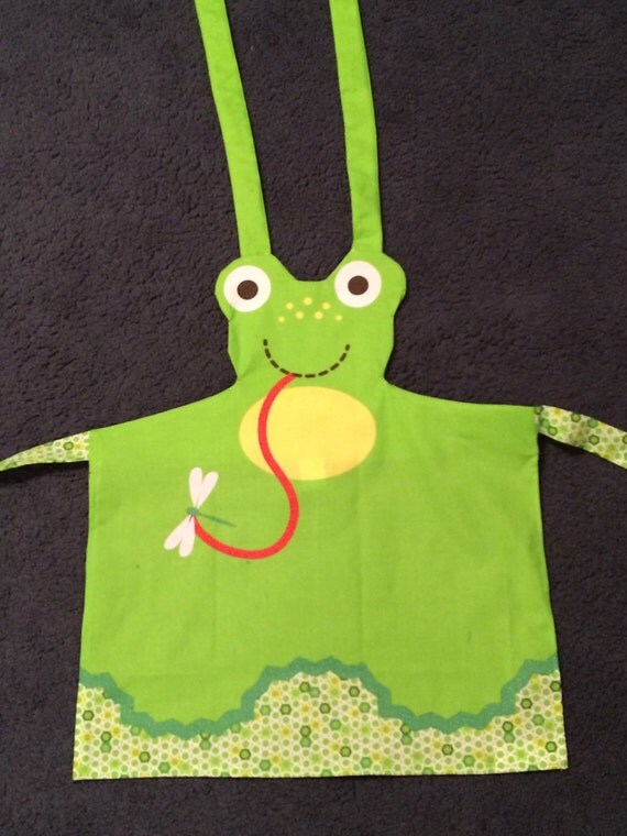 Child Frog Apron AUTISM FUNDRAISER by Aprons4Autism on Etsy