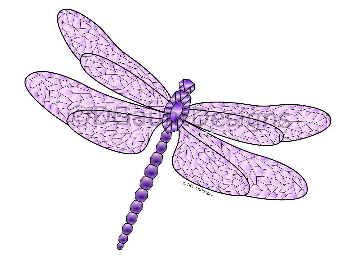 Mosaic Dragonfly Color Print For Download 