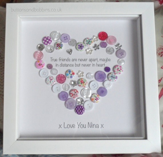 Personalised True Friends Button Picture by ButtonsandBobbinsUK