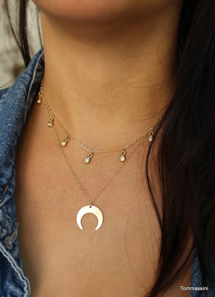 Dangle Necklace Dainty dangling necklace layering necklace