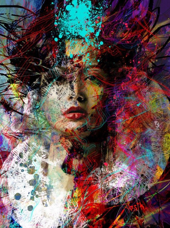 yossi kotler art portrait giclee print embellished not