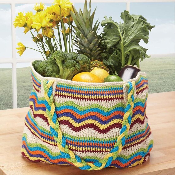 Zig Zag Bag Pattern | village yarn zig zag market bag crochet yarn kit colorful Zig Zag Bag Pattern | village yarn zig zag market bag crochet yarn kit colorful