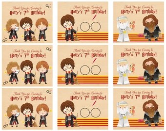Harry Potter Tags - Harry Potter Favor Tags - Harry Potter Goody Bag Tags - Birthday Kids Tags - Harry Ron Hermione - Printed and Shipped
