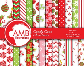 Traditional Christmas digital paper, Holiday Backgrounds, Scrapbooking, commercial use, digital clipart, instant download, AMB-1101