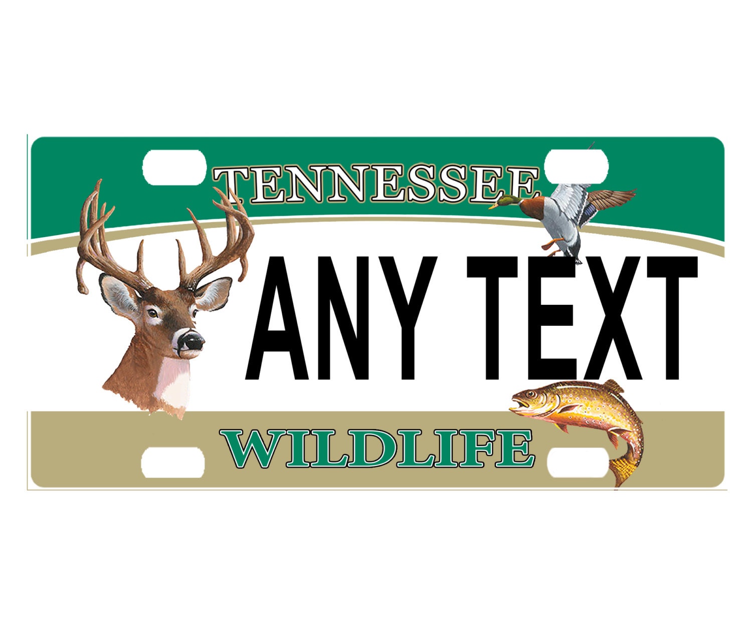 Custom personalized state license plate Tennessee Wildlife