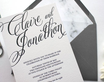 Letterpress Wedding Invitation - Lisbon
