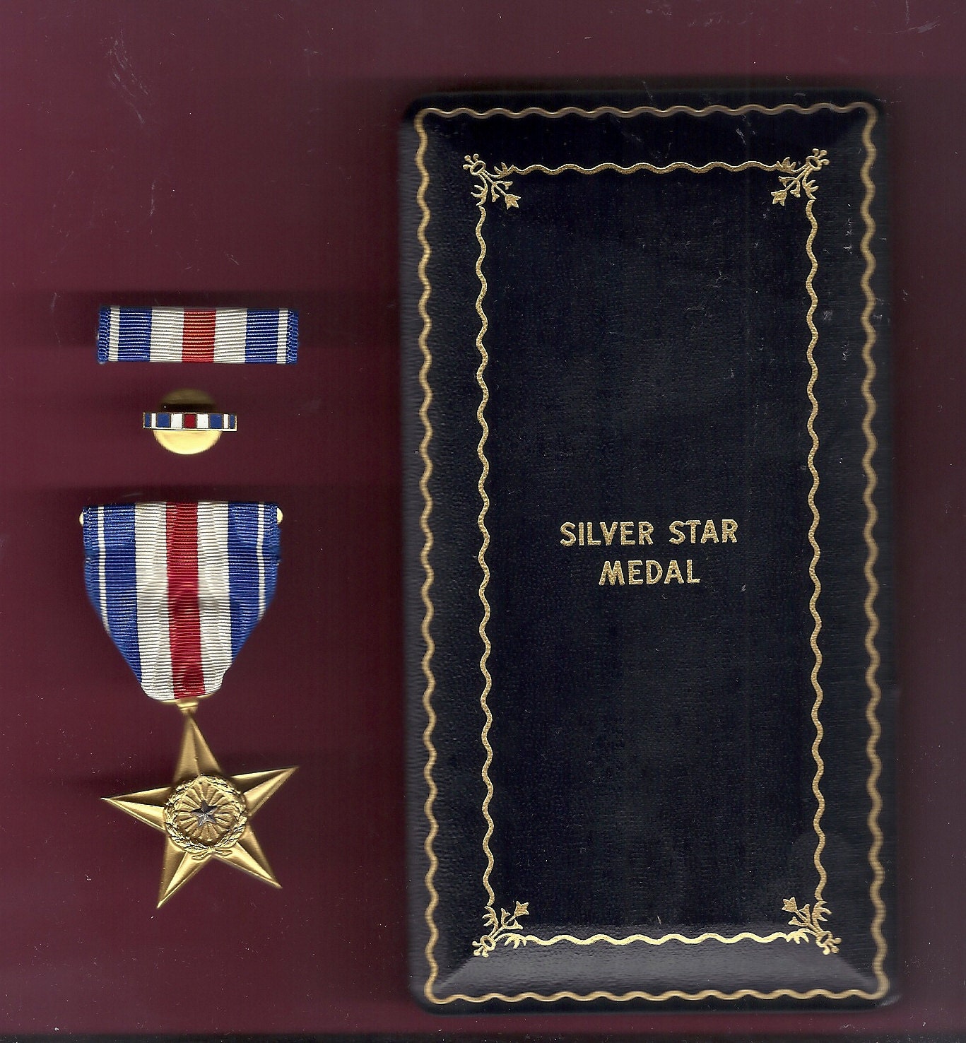 WWII WW2 US Silver Star Military Award Medal In Case W/ Ribbon