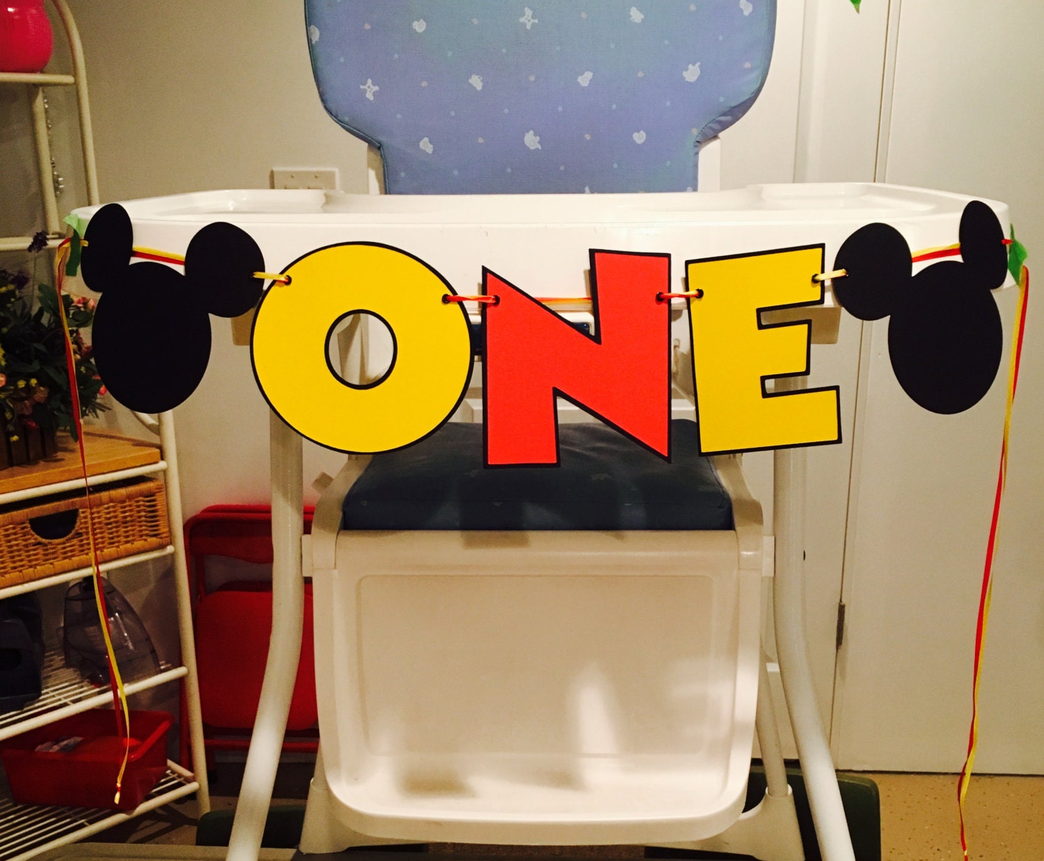 Mickey Mouse ONE High Chair Banner High by CutestBowsOnTheBlock