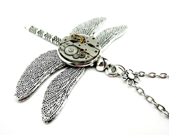 Steampunk Chic Pendant Dragonfly Pendant With Toggle By Steamsect 7823