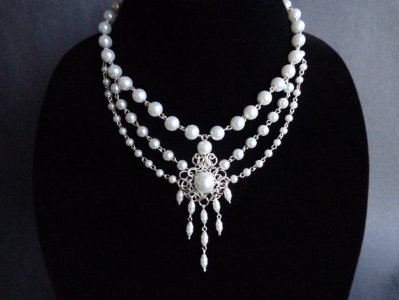 Bridal Necklace Pearls Necklace Statement Necklace OOAK