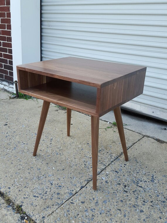 Mid Century Side Table. Solid Bamboo. Mid by FlintAlleyFurniture