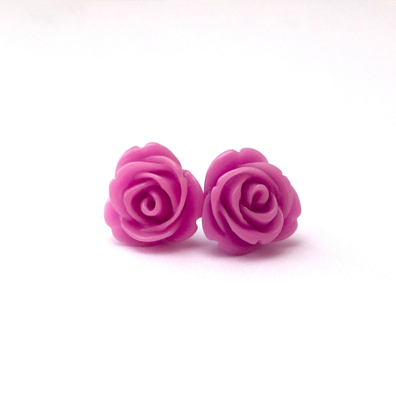Purple Flat Back Earring Studs Rose Earring Rose Studs