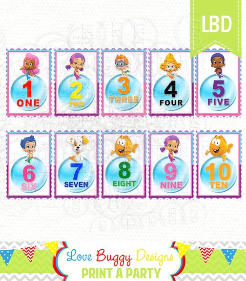 Free Bubble Guppies Printable Number Cards - Free Printable Download