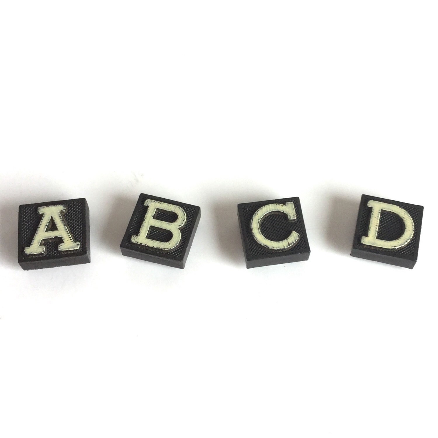 Set of 3 Letter Initial in Black and White Made from