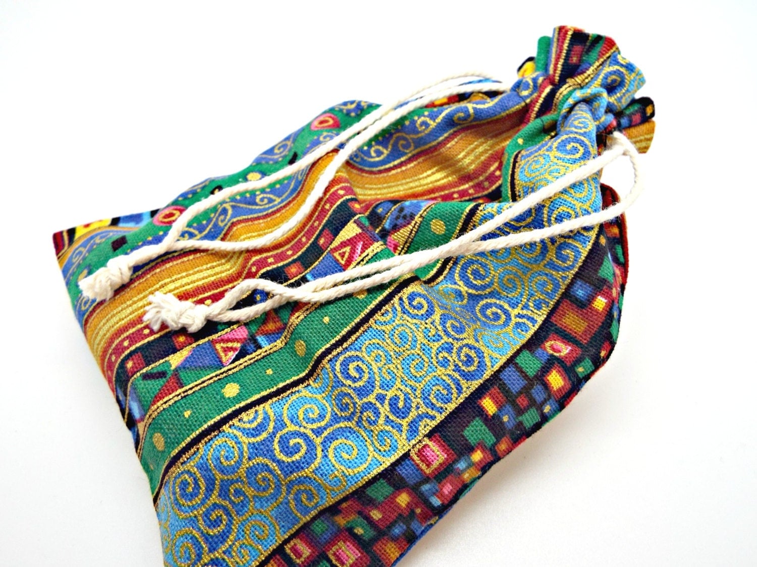 3 Cloth Bags, Drawstring Bags, Ethnic Style Design, 6x5 Inch Bag, Gift