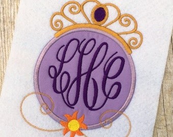 Rapunzel Applique Design - Princess Applique Design - Monogram Frame Embroidery Design - Applique Design - Embroidery Design