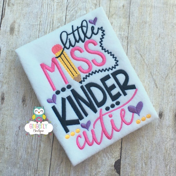 Little Miss Kinder Cutie Shirt Girl Back to School Shirt