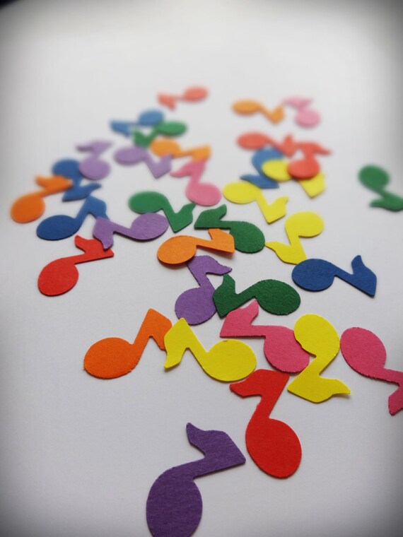 Rainbow Mixed Confetti Note Music Confetti by CrazyButterflies