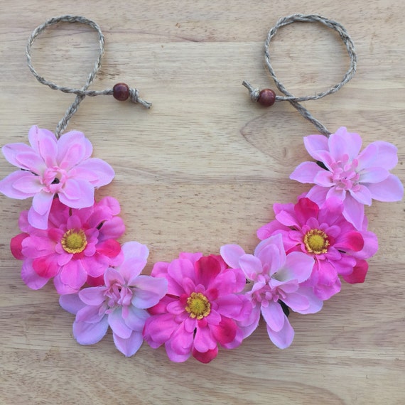 Items similar to Pink Floral Crown, Festival Headband, Flower Headband