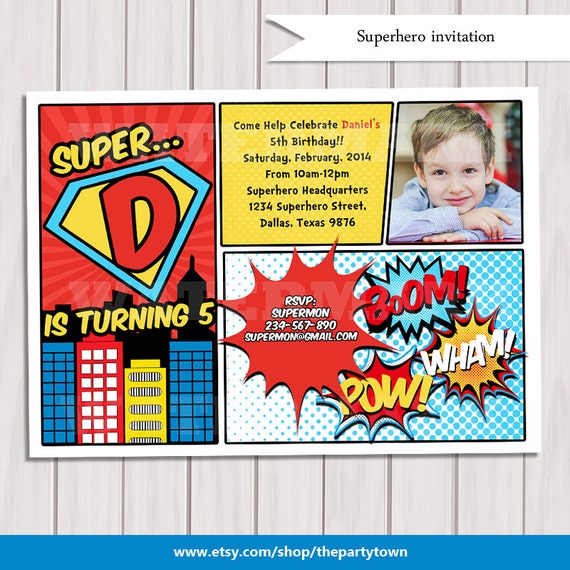 Personalized Superhero Birthday Invitations 7