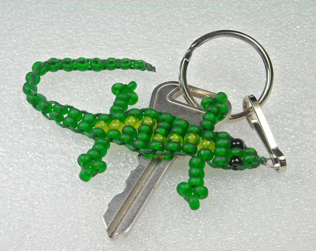 Gecko lizard keychain backpack buddy or by WhitestoneArtware