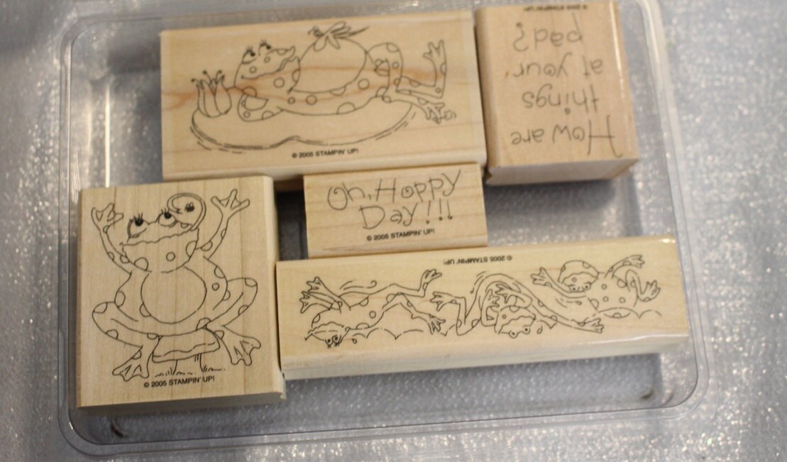 Stampin' UP Frolicking Frogs Rubber Stamp Set Retired