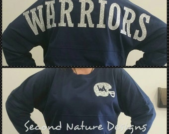 Long Sleeve Custom Women's High School Football Team Jersey Shirt / Varsity Football Shirt / Football Mom Shirt