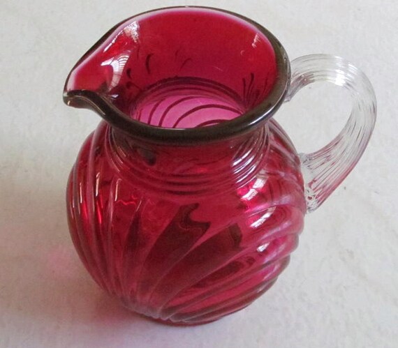 Download Vintage Pilgrim Cranberry Color Handblown Pressed Glass ART
