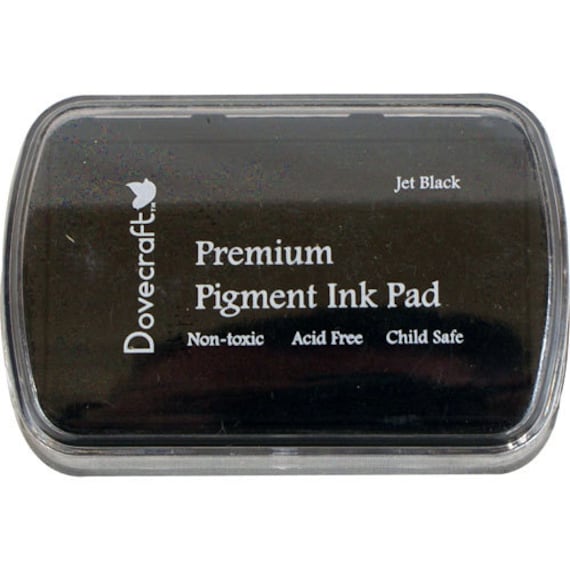 Jet Black Pigment ink pad for stamping. Crafting Acid Free/Non