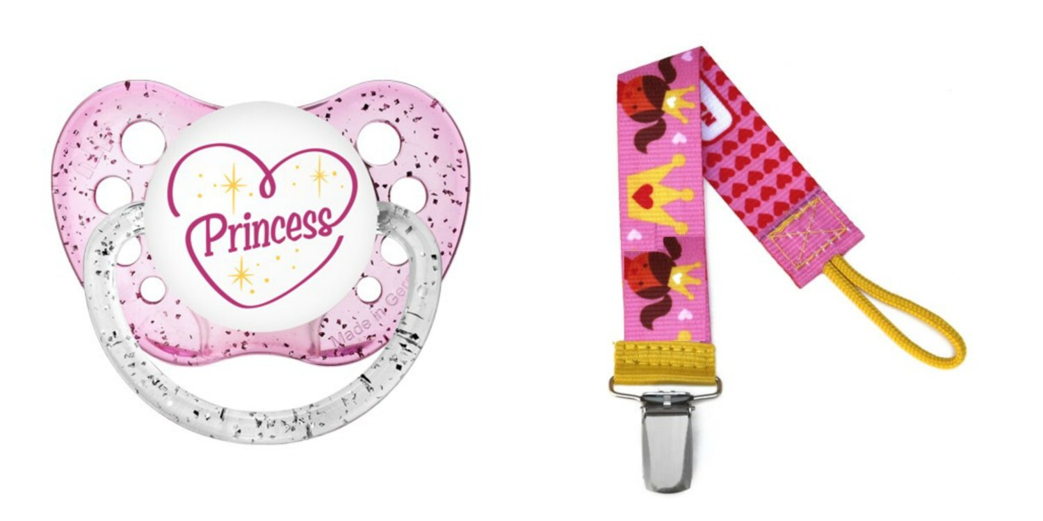 Princess Pacifier Gift Set Princess by MomandBabyBoutique on Etsy