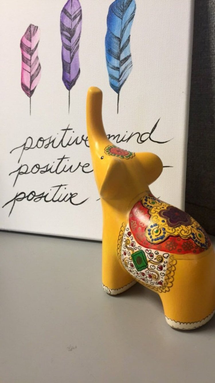 Hand painted Ceramic Elephant by MonicaArtGallery on Etsy