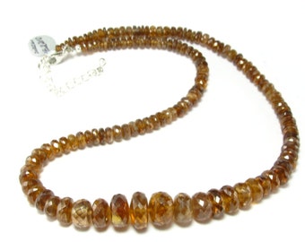 Rare Zircon Hyacinth Necklace From Asutralia - 19"