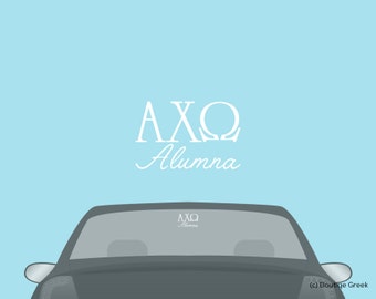 AXO Alpha Chi Omega Alumna Car Laptop Dorm Window Vinyl Sorority Decal Sticker