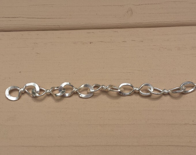 Heavy fine silver hand made chain bracelet