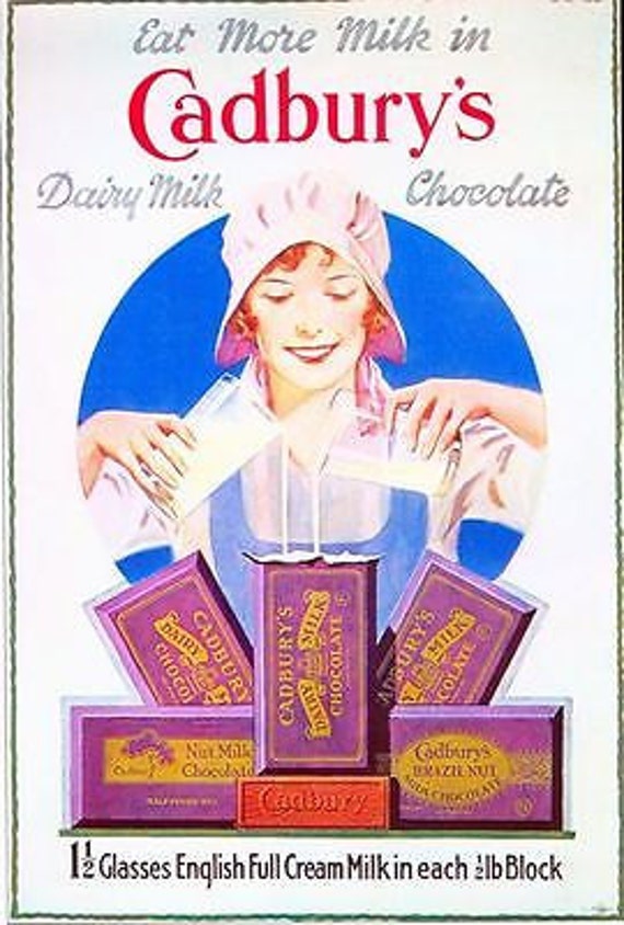 Vintage Cadburys Dairy Milk Advertising Poster A3/A2/A1 Print