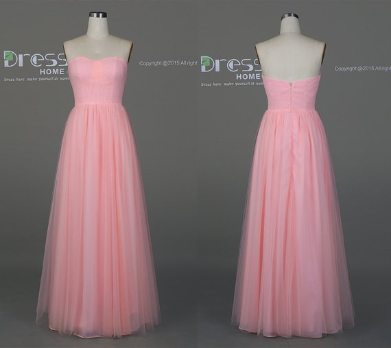 Simple Pink A Line Long Bridesmaid Dress/Pink by DressHome on Etsy