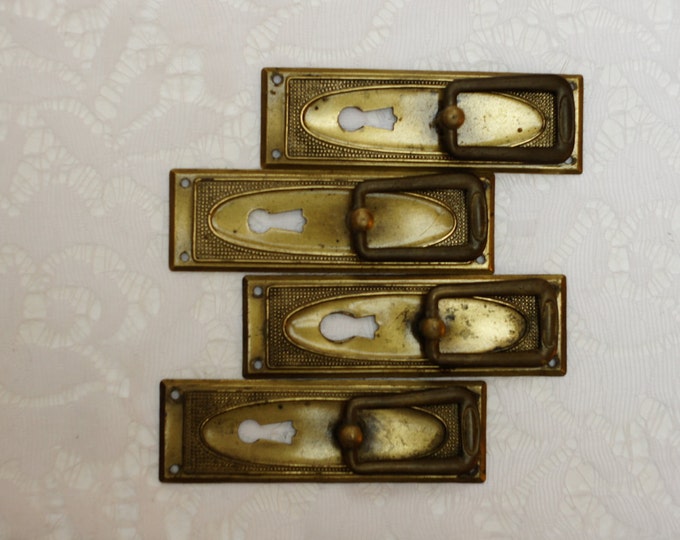 vintage escutcheons/Door Plates (set of 4)Antique Door Hardware Door Knob Backplates Vintage Wedding Decor ,door plates, escutcheon, supply