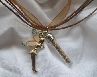 SALE! Lucky powder faerie pendant, lucky charm necklace