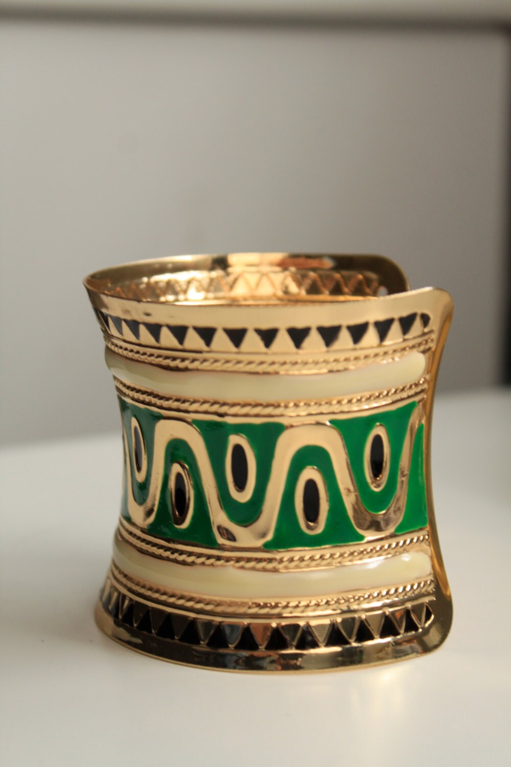 SALESALE18k Gold Plated Cuff Bracelet/Green Gold Bracelet/